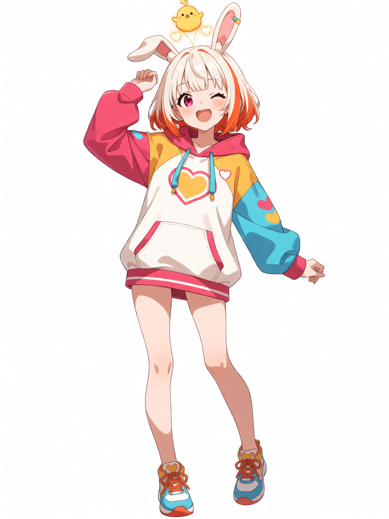 Cheerful Cyber Rabbit Girl