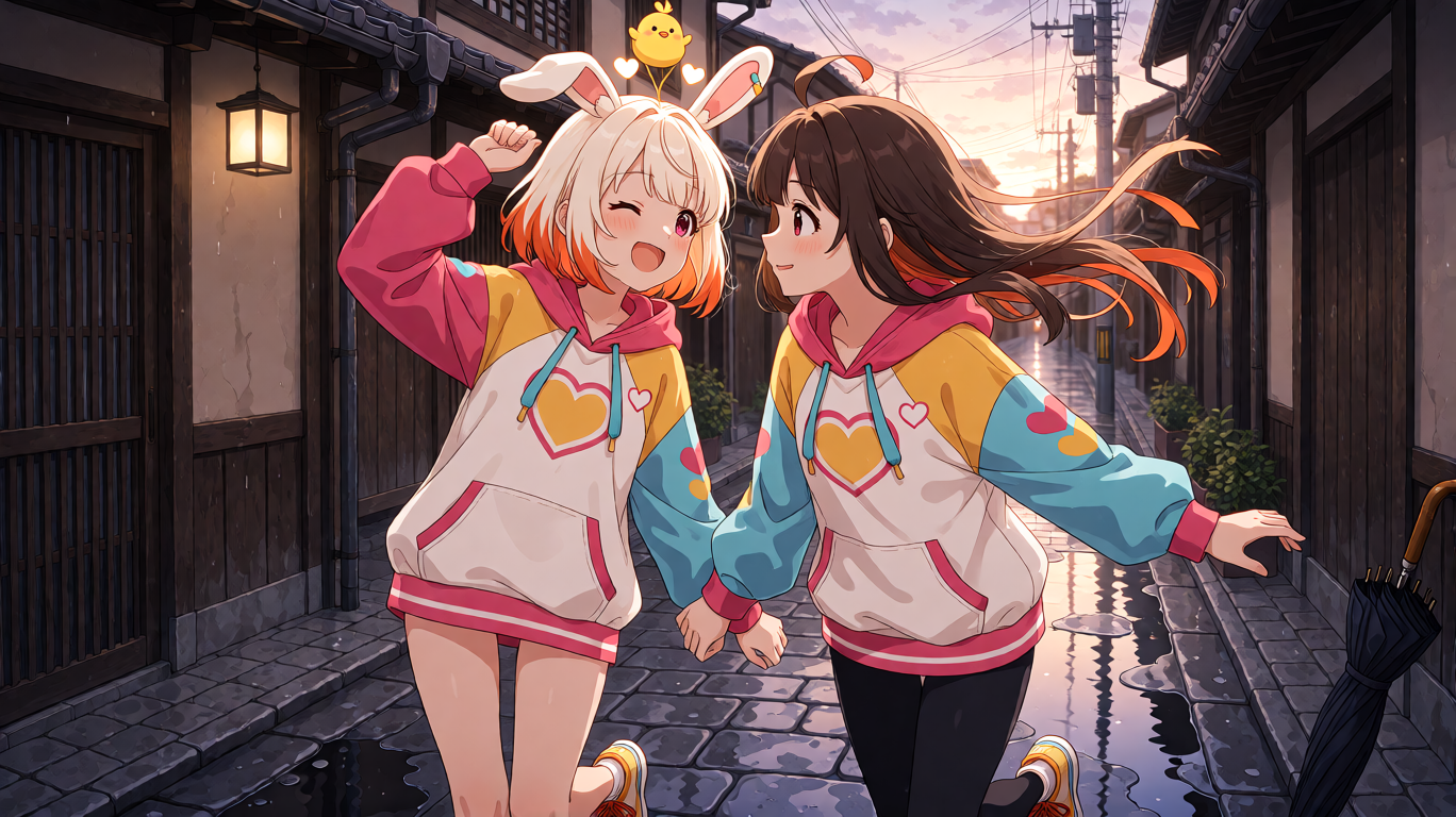 Cheerful Rainy Alleyway