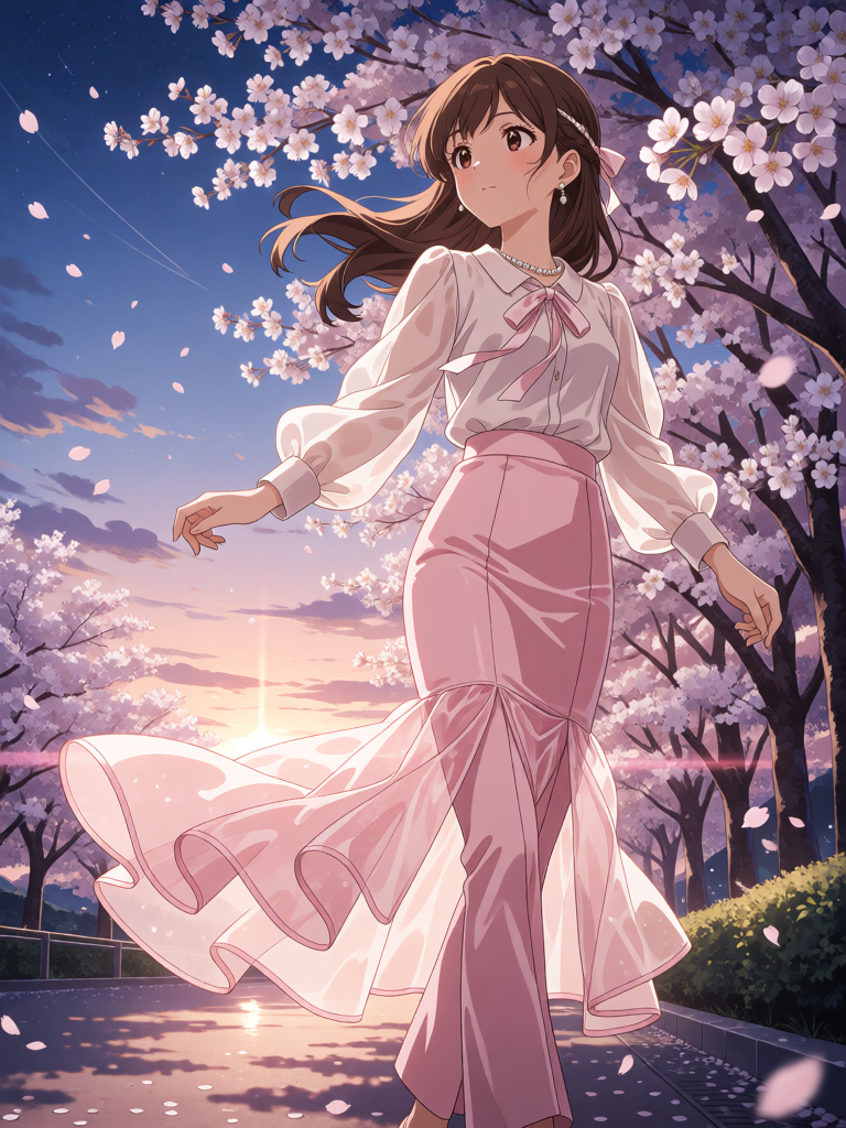 Cherry Blossom Dusk Stroll