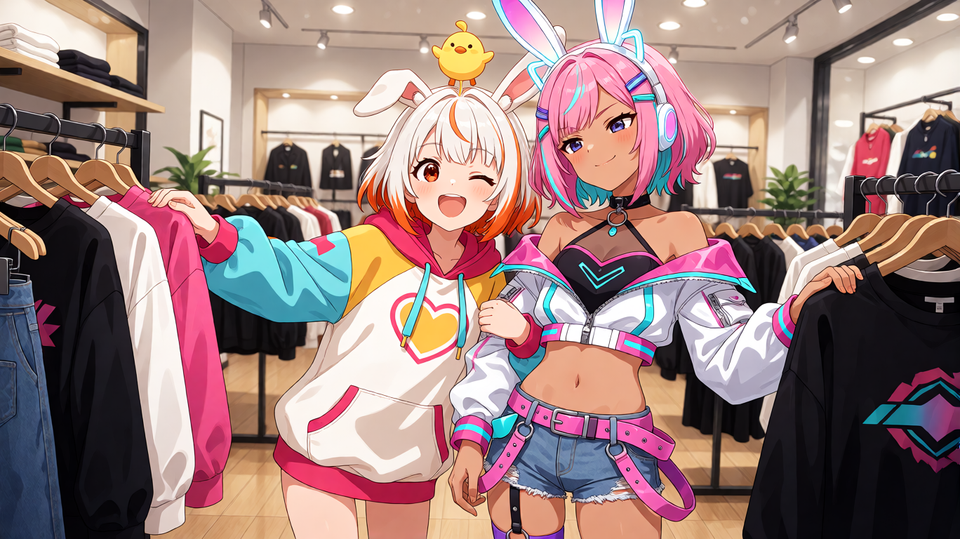 Cyber Girls Shopping Date