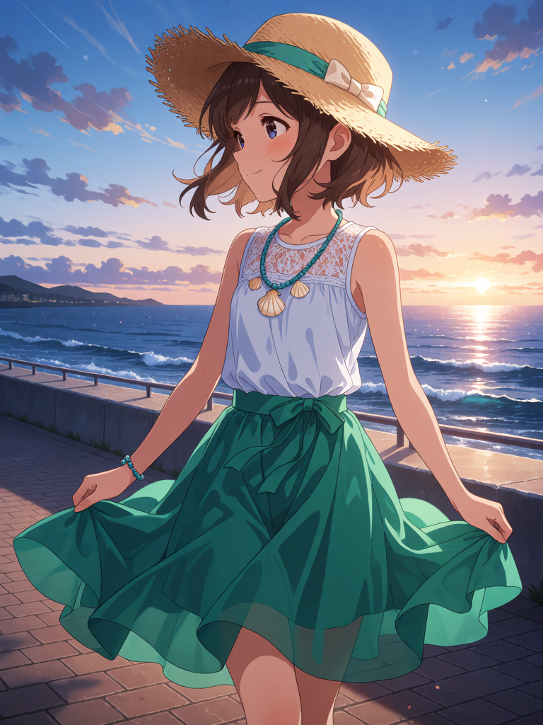 Graceful Dusk Seaside Walk