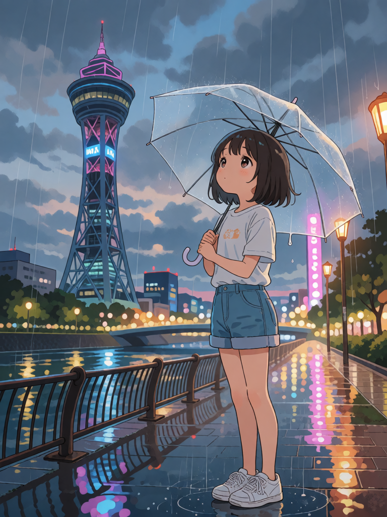 Neon Rainy Solitude
