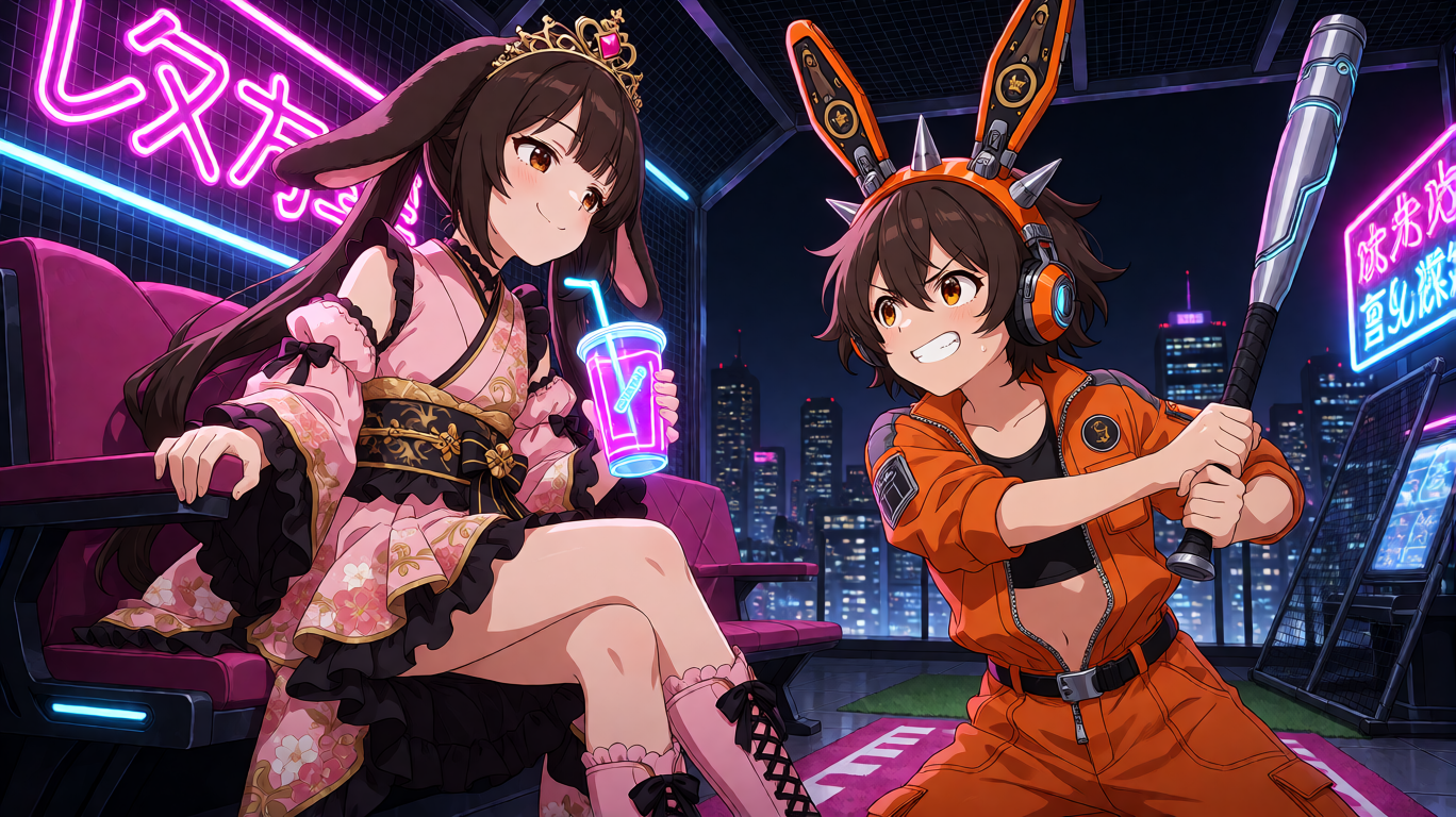 Neon Rooftop Rivalry